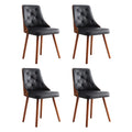 1 Set of 4 Artiss Dining Chairs Black PU