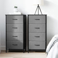 Artiss Set of 2 Chest of 4 Drawers Storage Dresser Tallboy Grey