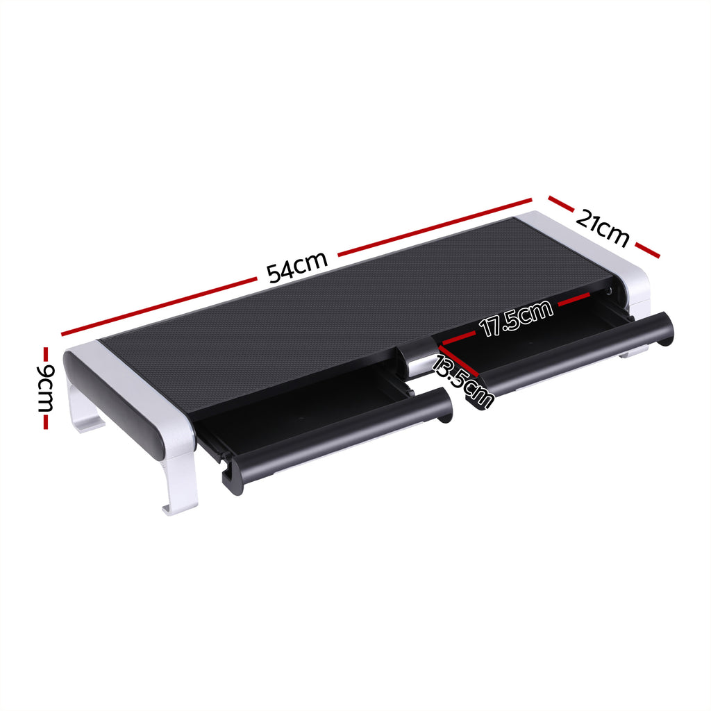 Artiss RGB Monitor Stand with USB Hub Desk Organiser Charging Stand Computer Stand Black