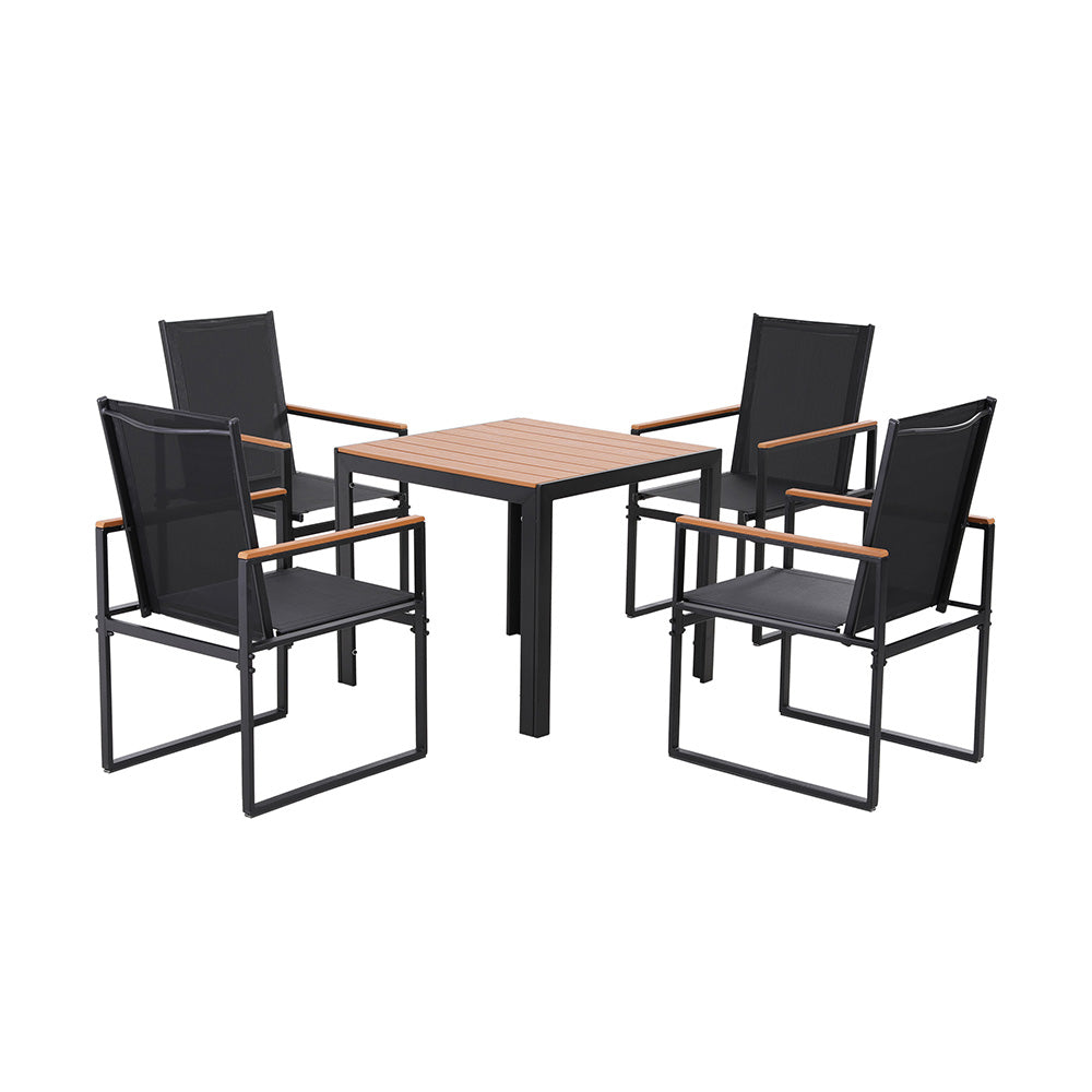 Gardeon 5PCS Outdoor Dining Set Table and Chairs Patio Garden Furniture Bistro Set