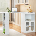 Artiss Bar Table Storage Cabinet Dining Wine Rack Home Office Desk Extendable