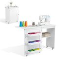 Artiss Folding Sewing Table Sewing Machine Desk Multi-functional Rolling Work Table Craft Station