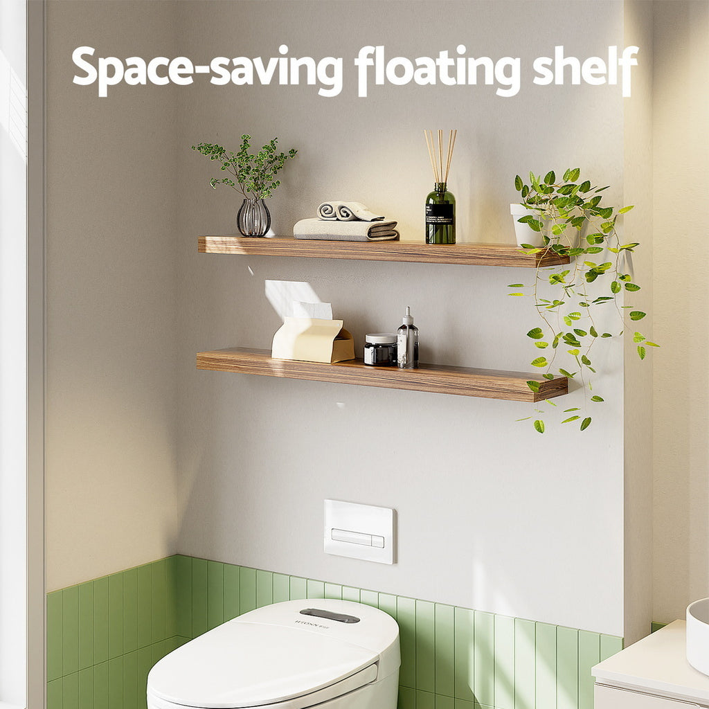 Artiss Floating Wall Shelf Set of 2 Wood 90CM