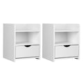 Artiss 2X Bedside Table 1 Drawer with Shelf - FARA White