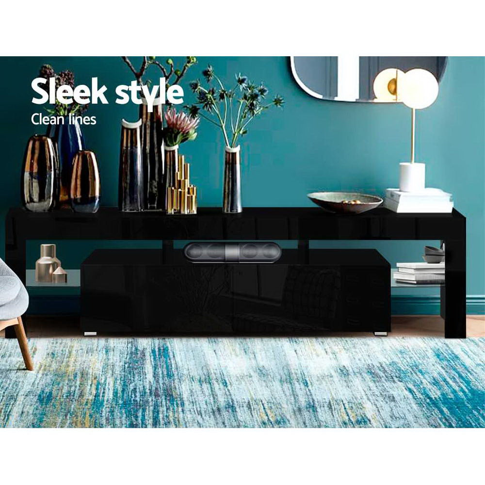 Artiss Entertainment Unit TV Cabinet LED 189cm Black Elo
