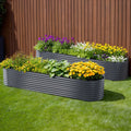 2x Green Fingers Raised Garden Bed 320X80X56cm Oval Planter Box