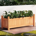 Green Fingers Garden Bed 90x30x33cm Wooden Planter Box Raised Container Growing