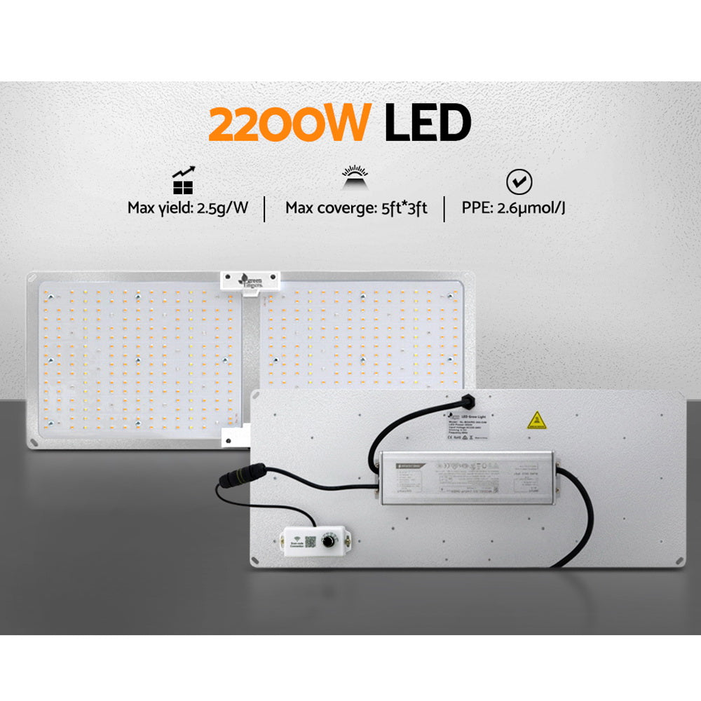 Green Fingers Max 2200W Grow Light LED Full Spectrum Indoor Plant All Stage Growth