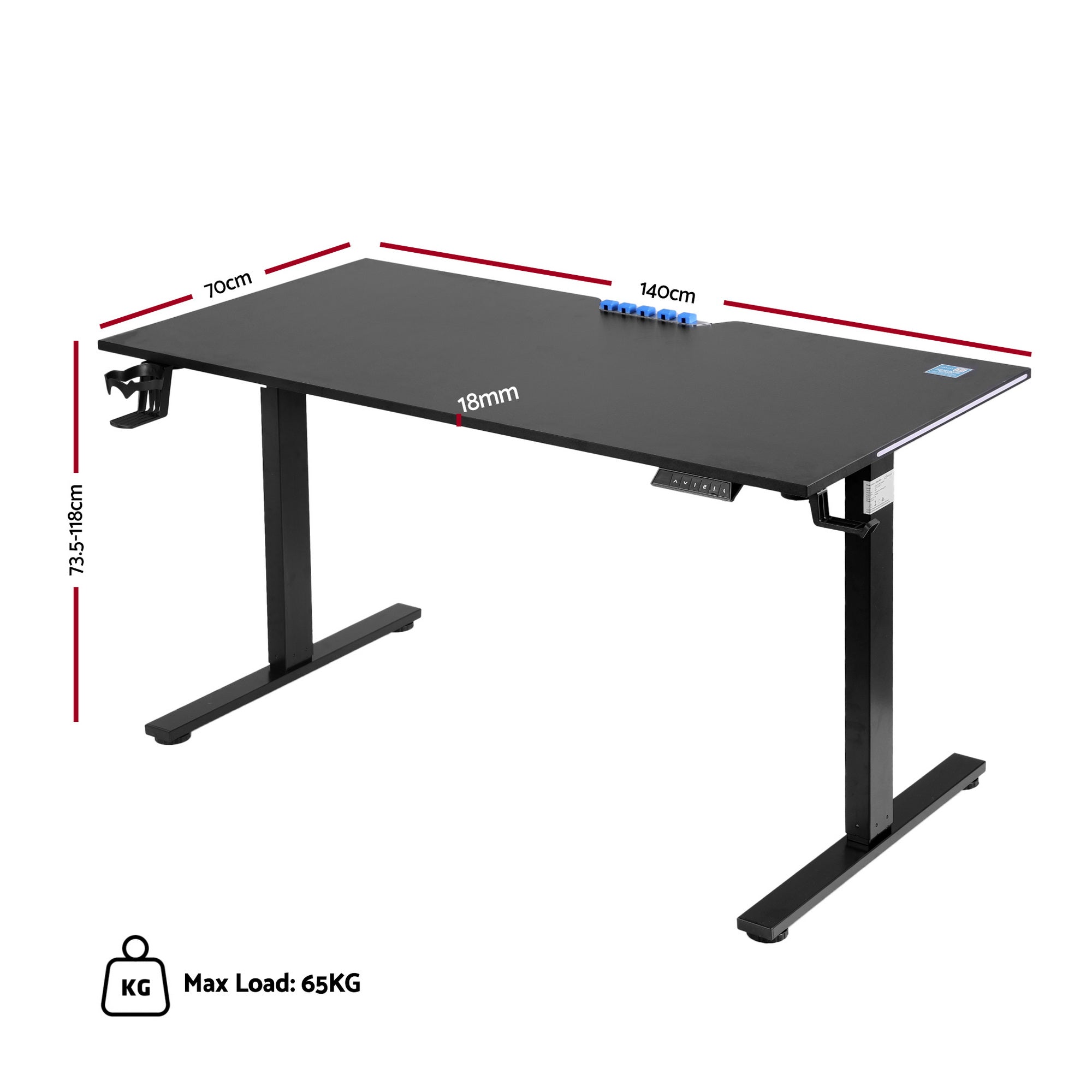 Artiss Electric Standing Desk Height Adjustable Gaming Desk Home Office 140cm