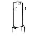 Green Fingers Garden Hose Holder Metal Portable Freestanding Hose Stand 4 Spikes Black