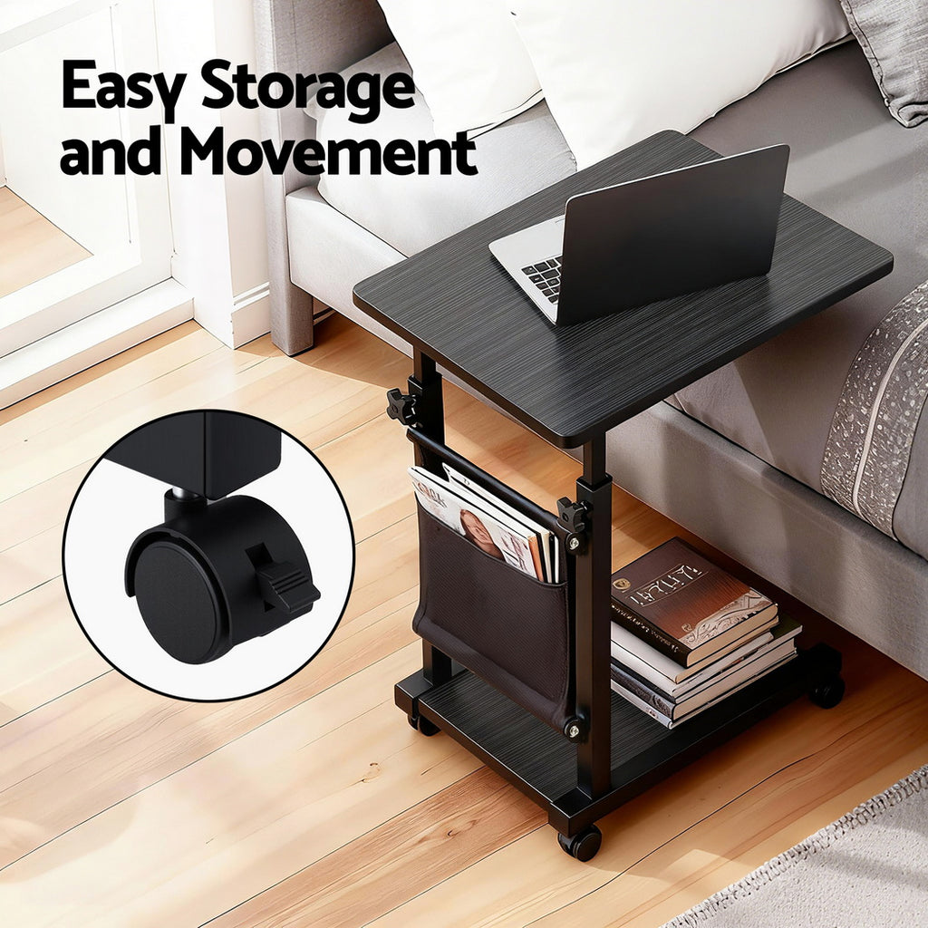 Artiss Laptop Desk Height Adjustable Mobile Workstation Computer Desks 48CM Black