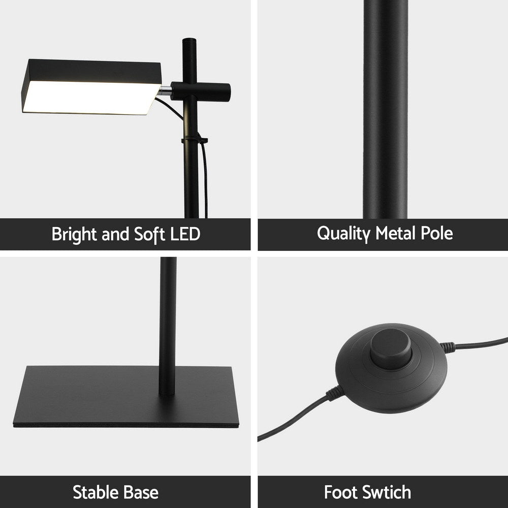 Artiss LED Floor Lamp, Modern Reading Lamp 360～ Rotating Adjustable Light Head,12W Standing Lamp for Living Room, Bedroom Office