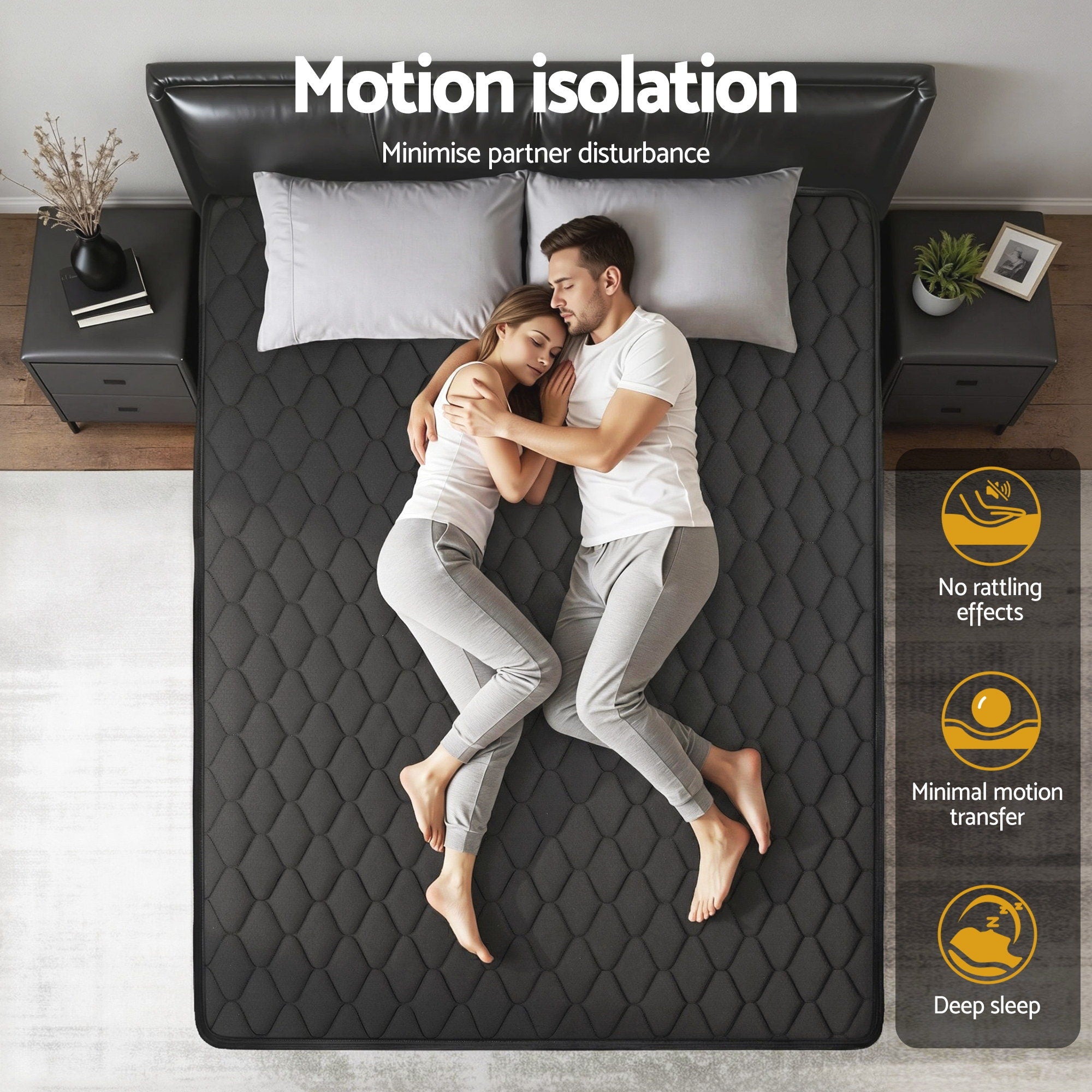 Giselle Bedding Mattress 34cm 5-Zone Pocket Spring Egg-crate Memory Foam Double