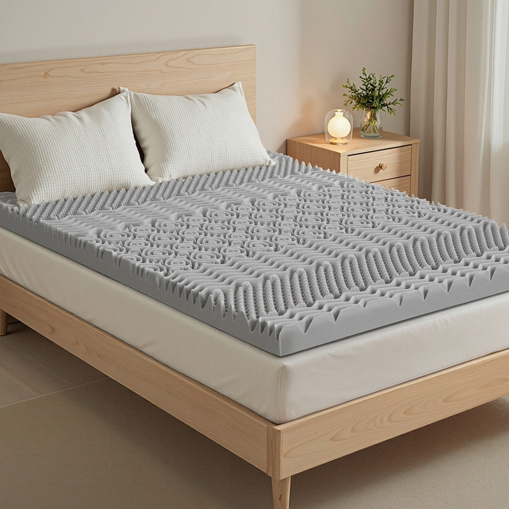 Giselle Bedding 8cm Memory Foam Mattress Topper 7-Zone Graphite Queen