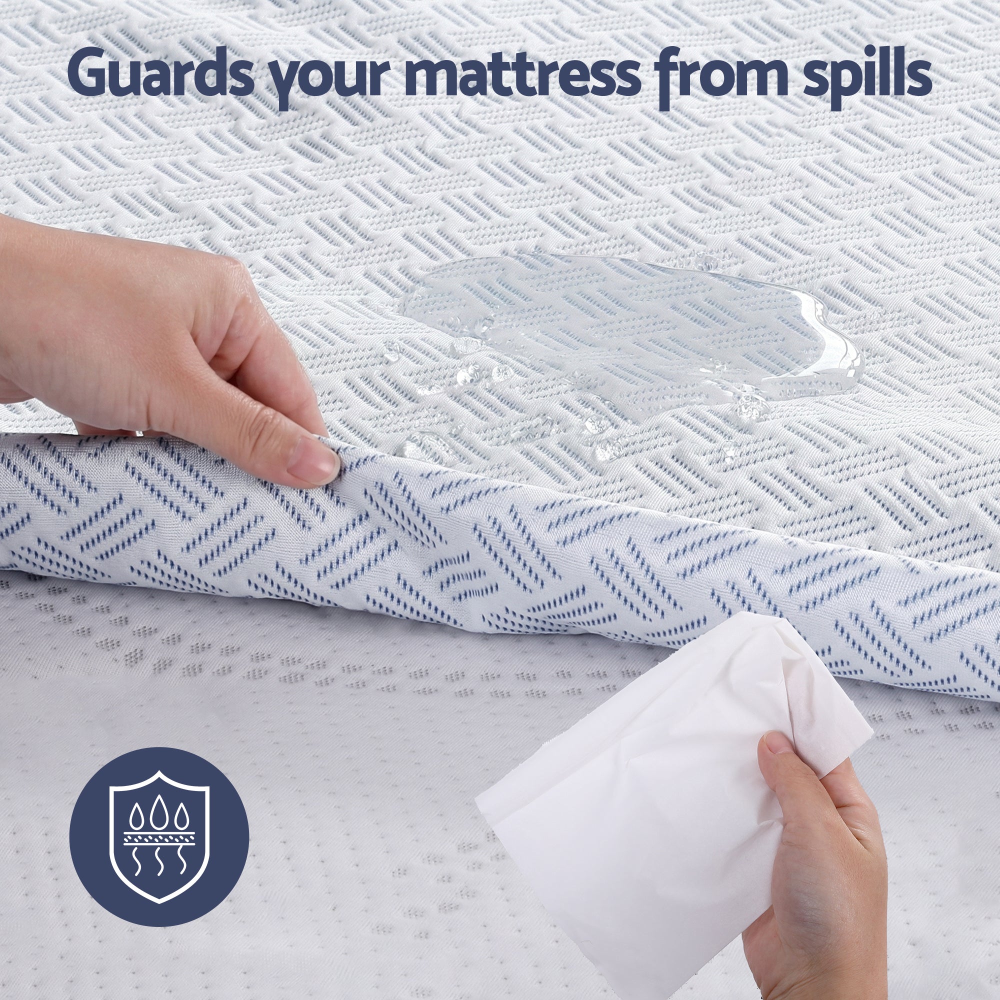 Giselle Cooling Mattress Protector Waterproof Deep Pocket Fitted Cover King Single