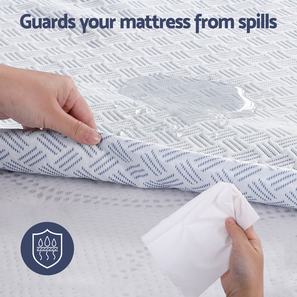 Giselle Cooling Mattress Protector Waterproof Deep Pocket Fitted Cover Queen
