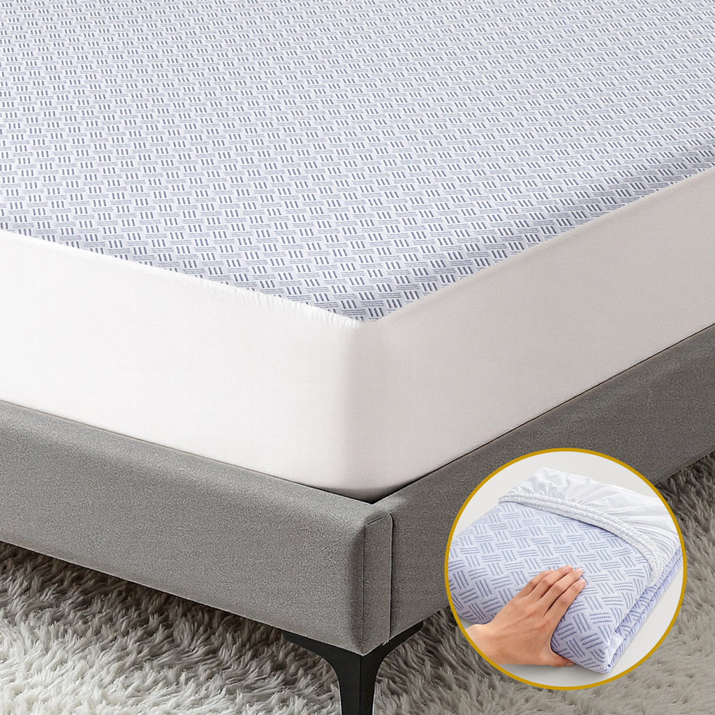 Giselle Cooling Mattress Protector Waterproof Deep Pocket Fitted Cover Single