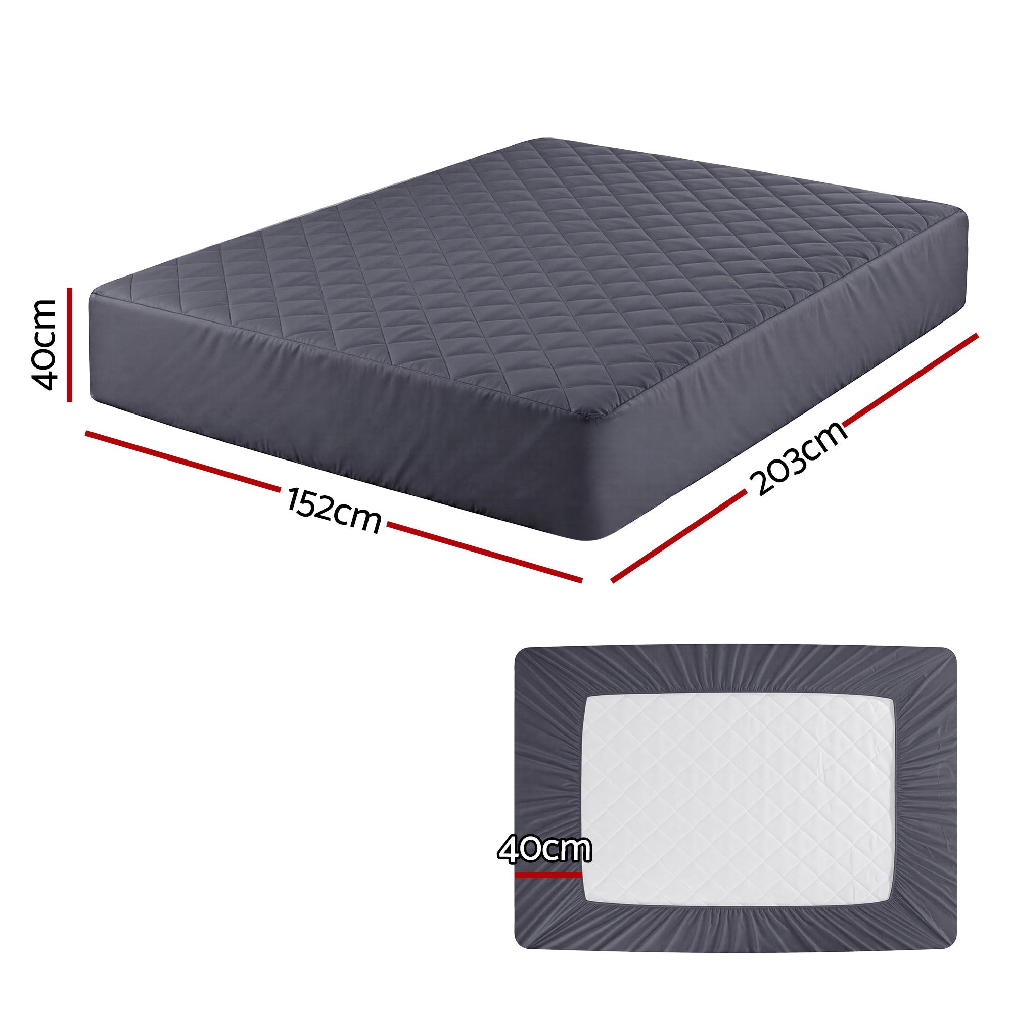 Giselle Water-Resistant Mattress Protector Microfiber 360° Fit Queen