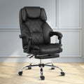 Artiss Executive Office Chair Leather Footrest Black