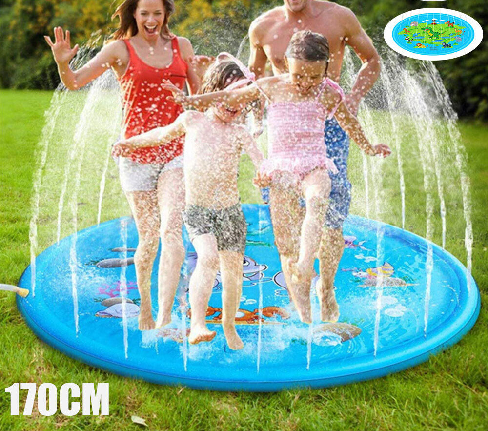 Outdoor 170Cm Kids Splash Sprinkler Water Play Pad Mat Inflatable Spray Pool Toy