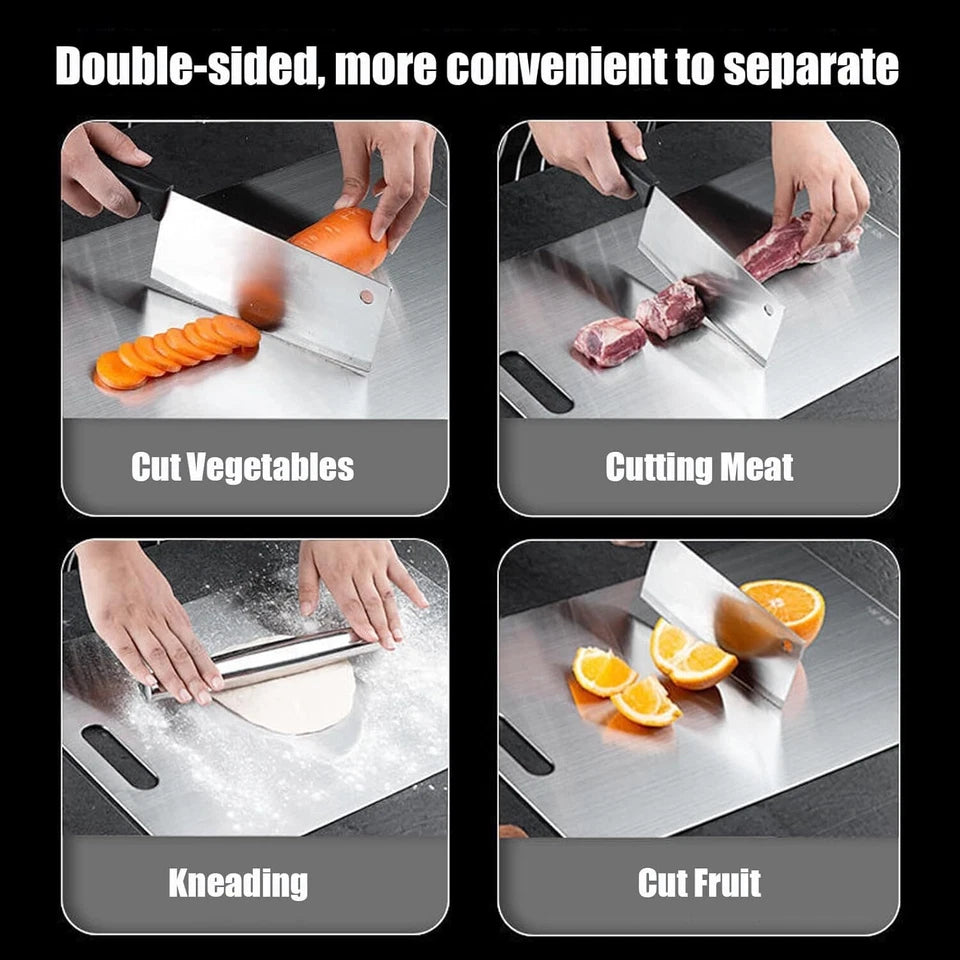 Titanium Cutting Board Double-Sided Titanium Chopping Boards for Kitchen Camping