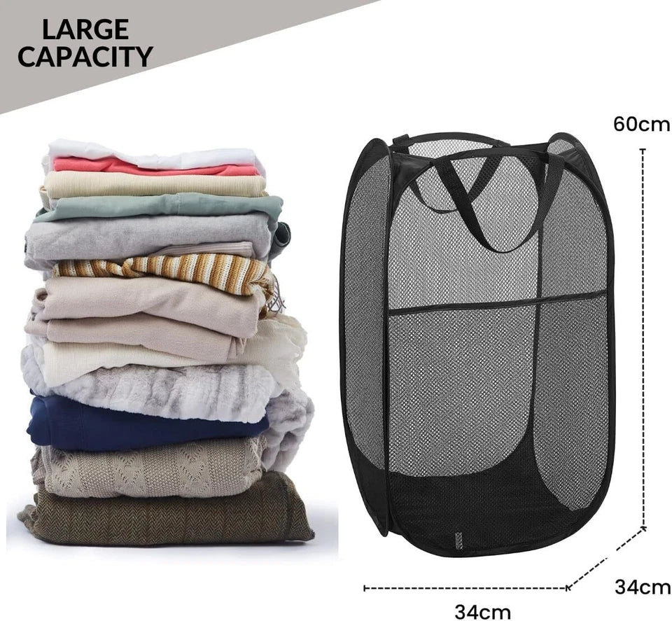 Large Capacity Foldable Laundry Basket for Home Dormitory Use Durable Plastic Cl