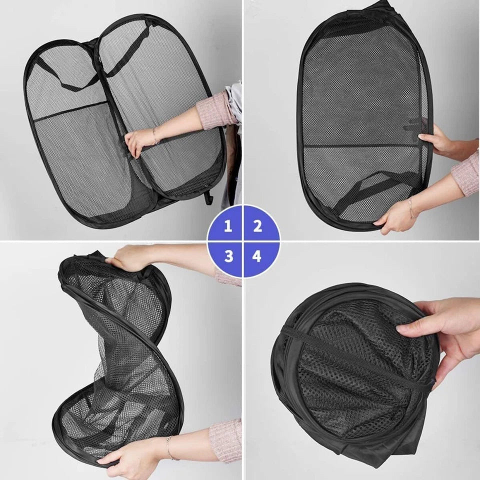 Large Capacity Foldable Laundry Basket for Home Dormitory Use Durable Plastic Cl