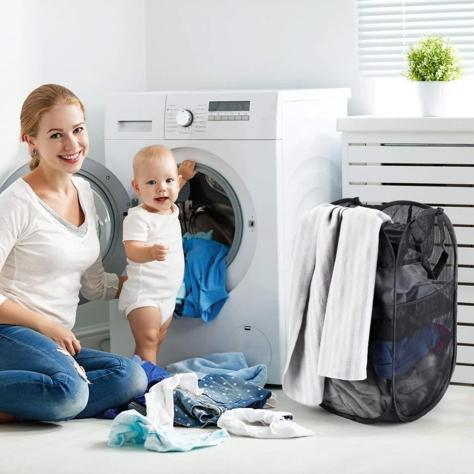 Large Capacity Foldable Laundry Basket for Home Dormitory Use Durable Plastic Cl
