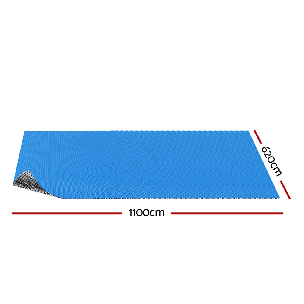 Aqua Buddy Pool Cover 600 Micron 11x6.2m Swimming Pool Solar Blanket Blue Silver