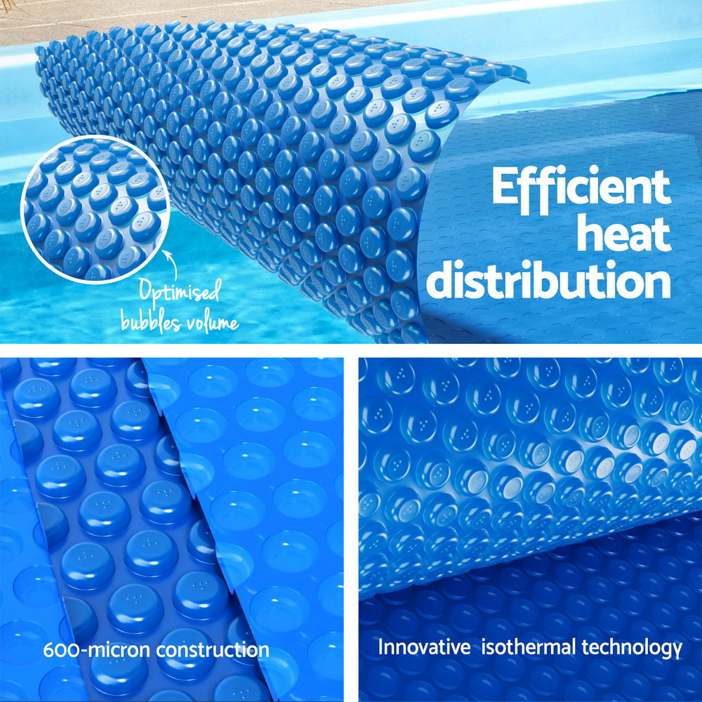Aqua Buddy Pool Cover 600 Micron 6.5x3m w/ Roller 5.55m Swimming Pools Solar Blanket