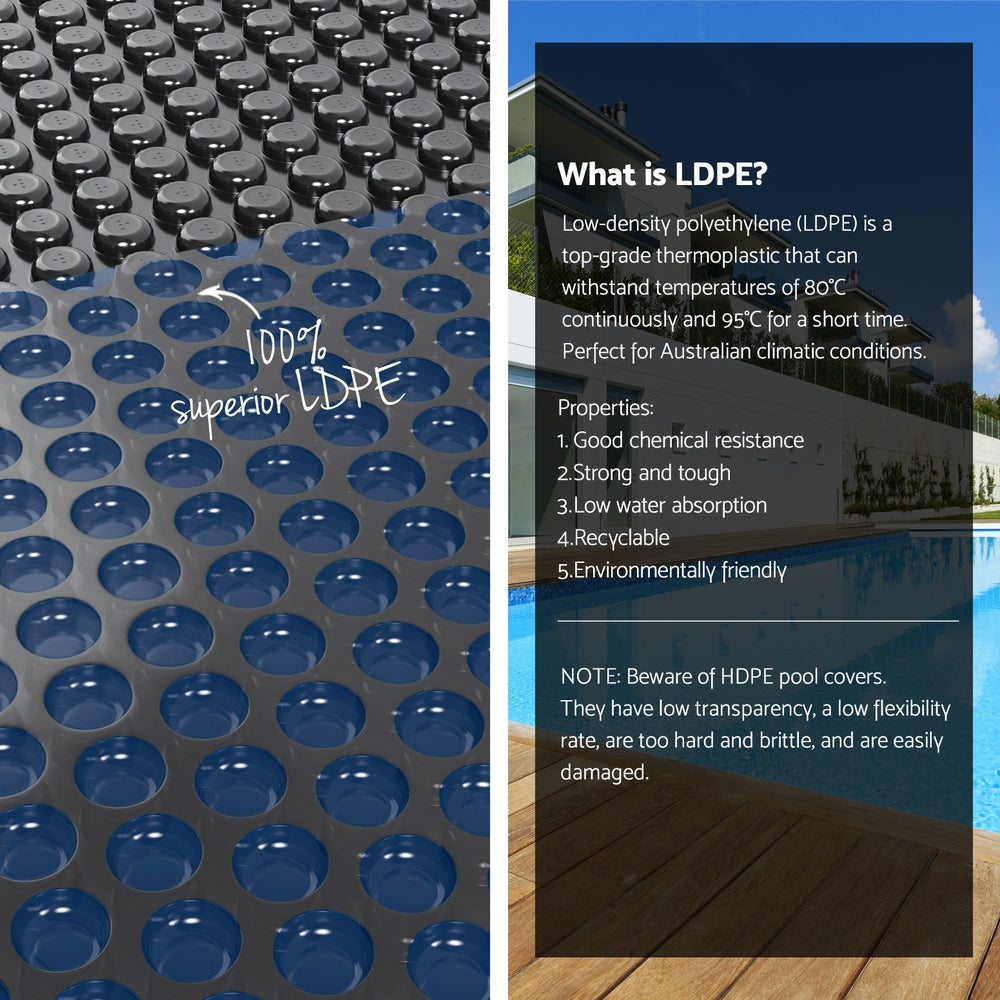 Aqua Buddy Pool Cover 600 Micron 7x4m w/ Roller 5.55m Swimming Pools Black Solar Blanket