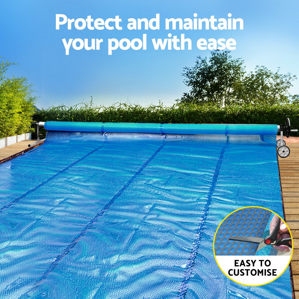 Aqua Buddy Pool Cover 600 Micron Heat Solar Blanket 9.5x5m w/ 5.55m Roller
