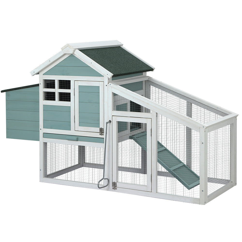 i.Pet Chicken Coop Rabbit Hutch 150cm x 60cm x 93cm Large Chicken Coop House Run Cage Wooden