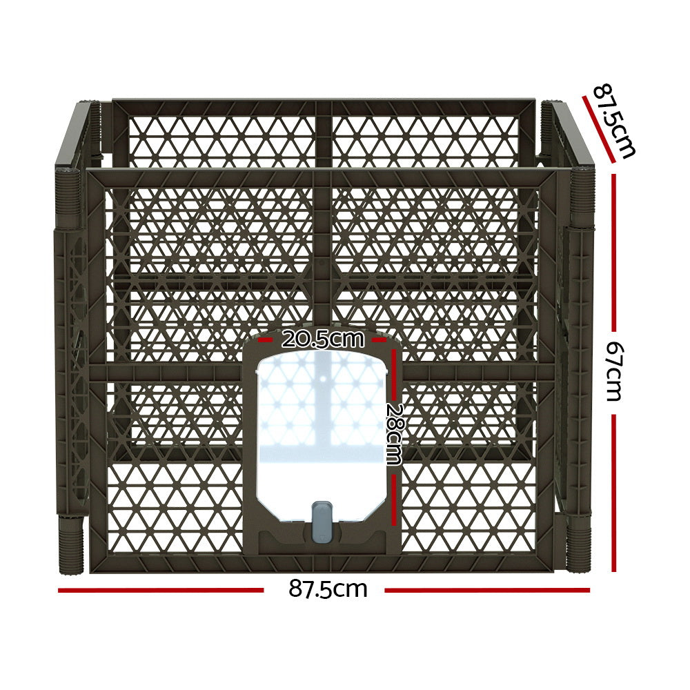i.Pet Dog Playpen Enclosure 4 Panel Pet Fence Plastic Play Pen