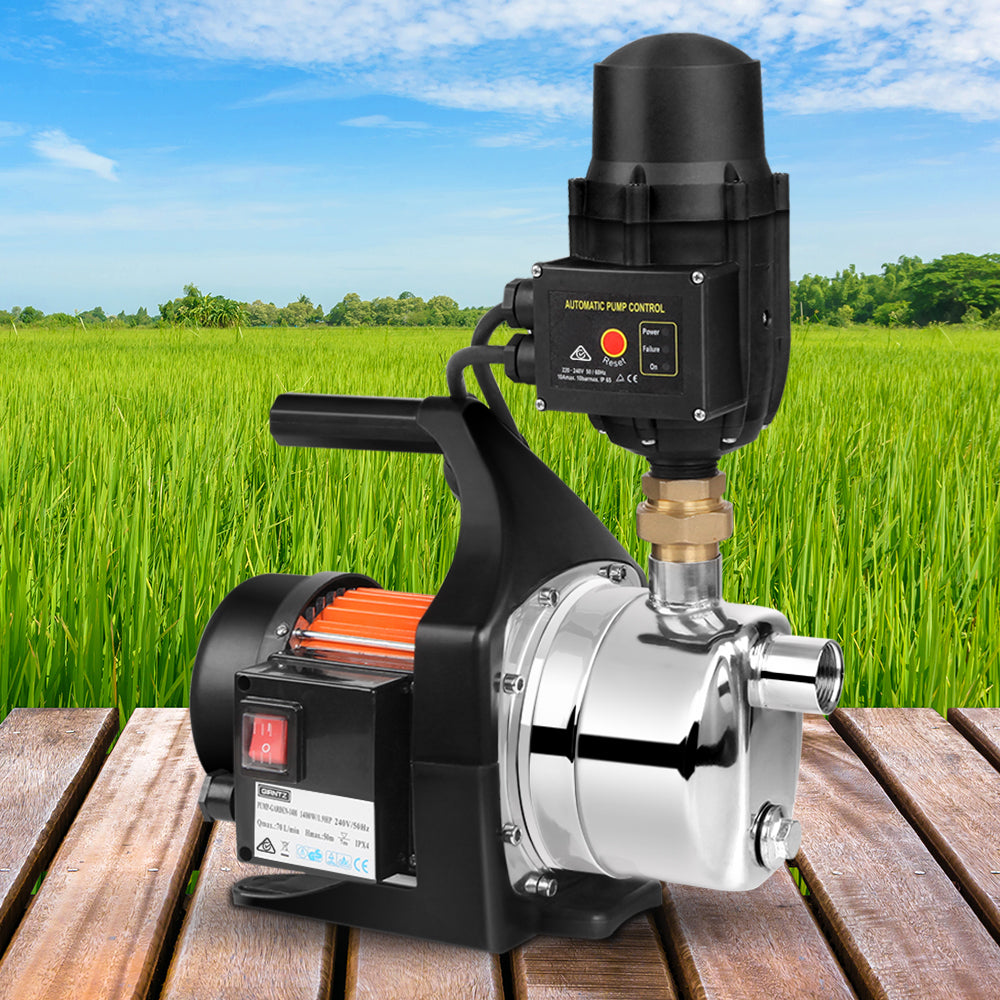 Giantz Garden Water Pump 1500W Max. High Pressure Tank Rain Farm Irrigation Black
