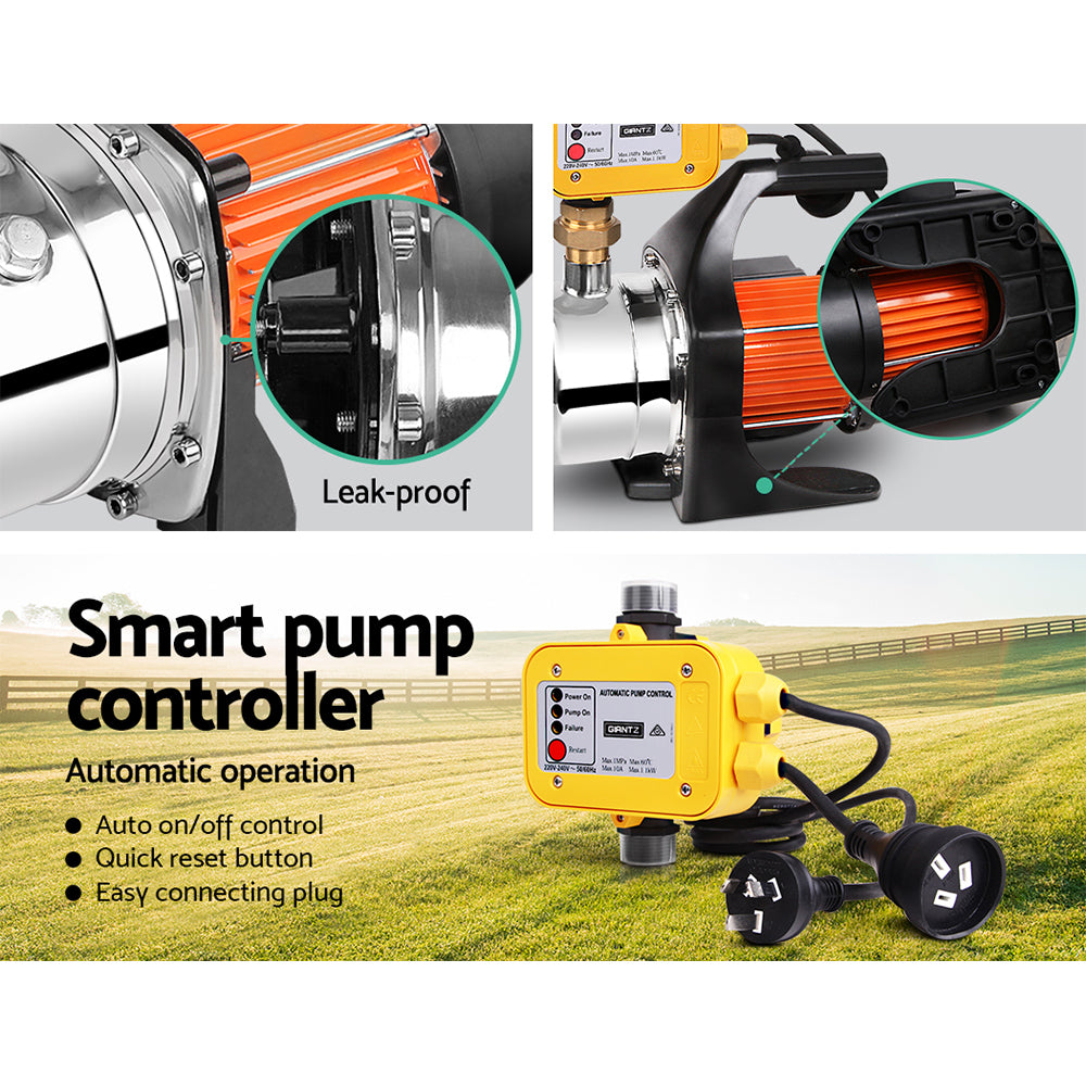 Giantz Garden Water Pump High Pressure 1500W Max. Tank Rain Farm Irrigation House Yellow