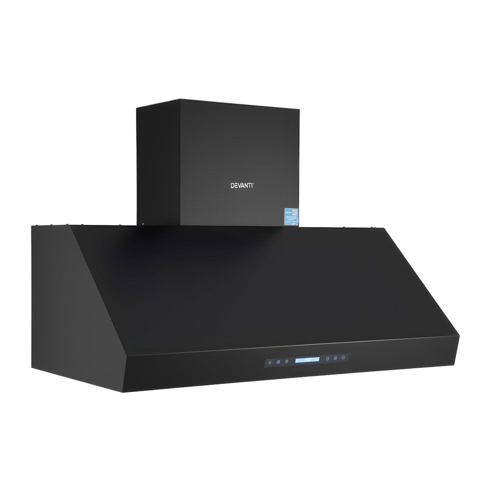 Devanti 1200mm Commercial BBQ Range Hood Dual Motor W/ Remote Control Black