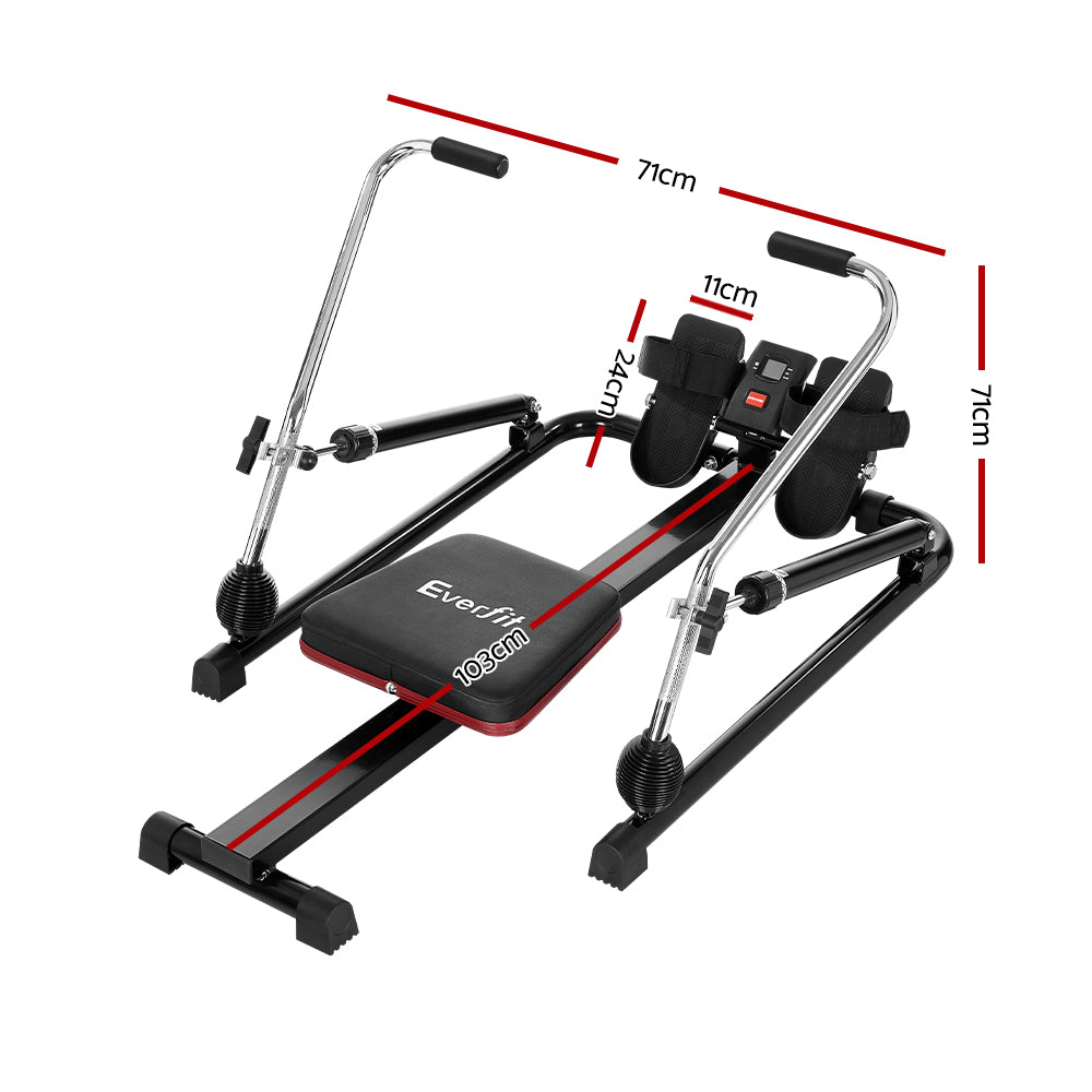 Everfit Rowing Machine Rower Hydraulic Resistance Fitness Gym Home Cardio