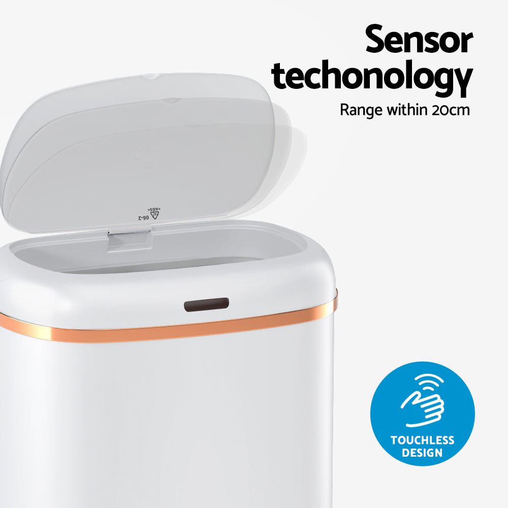 Devanti 38L Motion Sensor Bin Rubbish Automatic White
