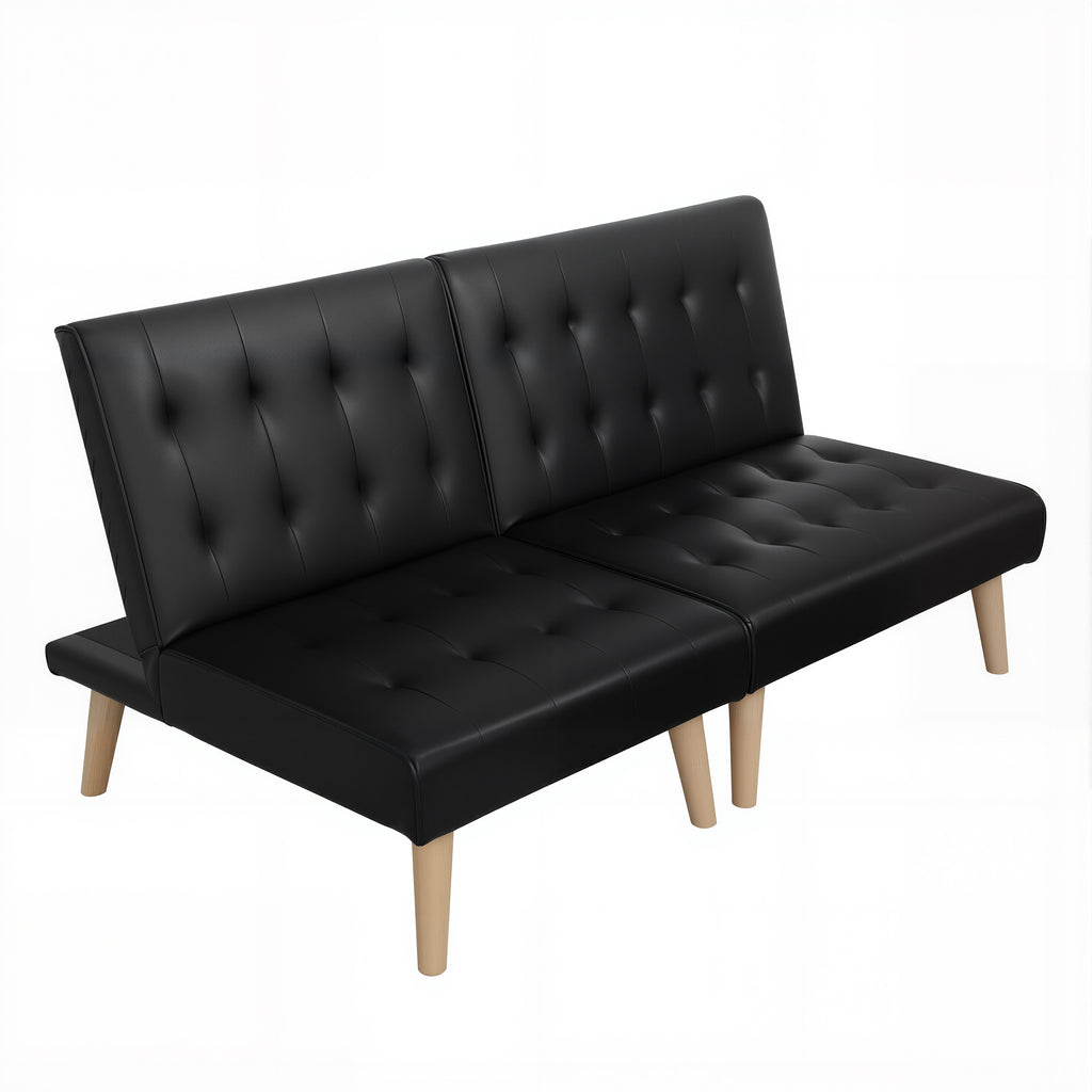 Artiss Sofa Bed Couch 2 Seater Lounge Fabric Black