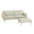Artiss Sofa Bed Lounge Convertible Ottoman Couch Recliner 3 Seater Fabric Beige