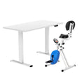 Artiss Under Desk Folding X-Bike with 140cm Automatic Standing Desk Magnetic Resistance White