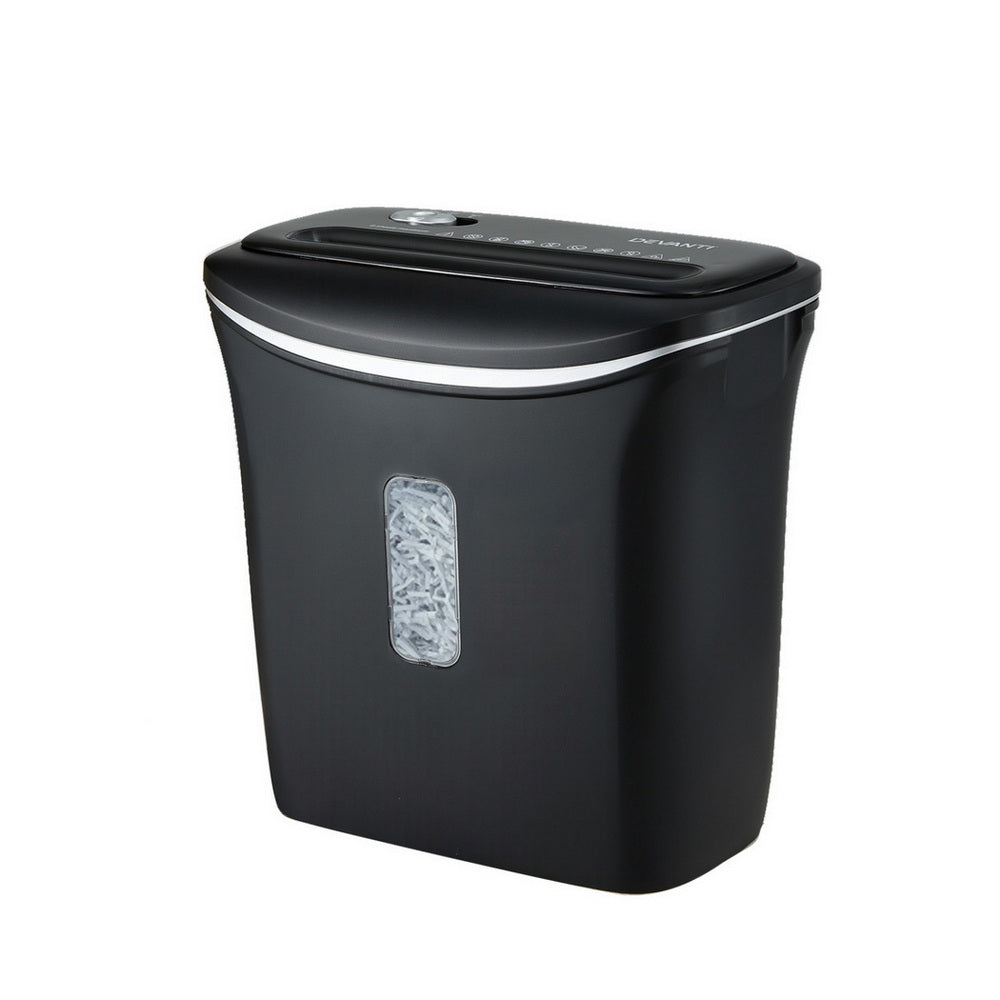 Devanti 12L Cross-Cut Shredder 8-Sheet Paper Home Office Credit Card