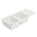 Cefito Kitchen Sink 116x50cm Granite Stone Sink Double Bowl White