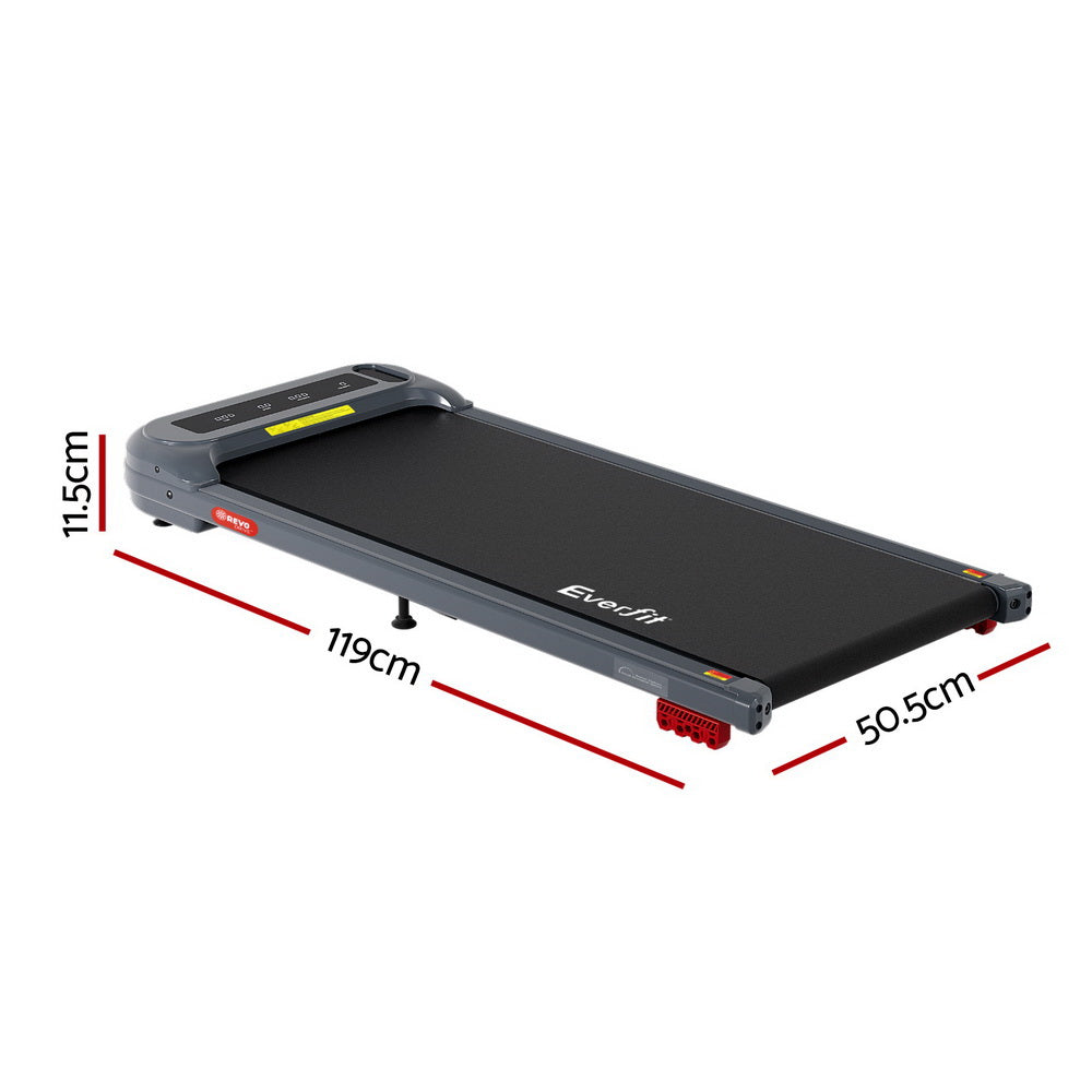 Everfit Treadmill Electric Walking Pad with Incline Under Desk Home Gym Grey