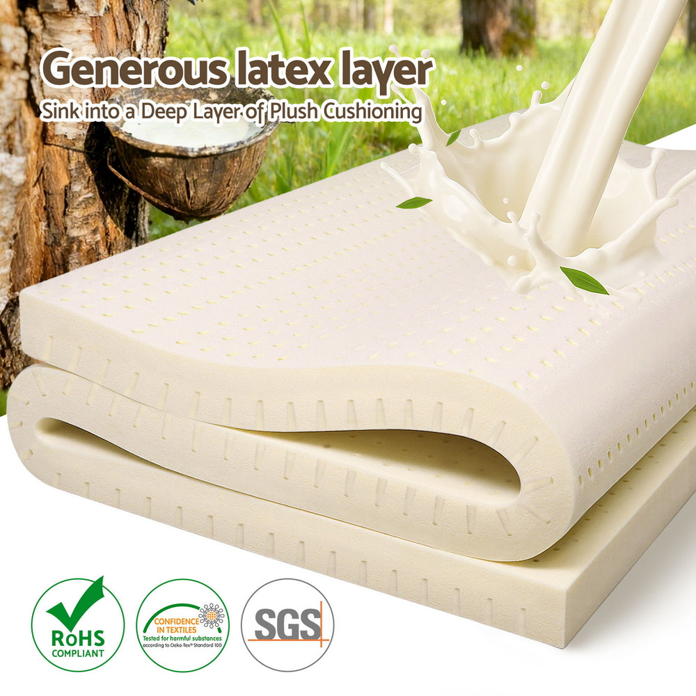 Giselle Bedding Latex Mattress Topper 7.5cm King Single