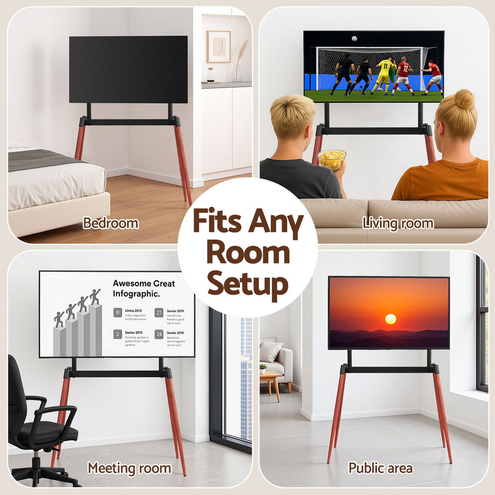 Artiss TV Stand 32-75 inch LED LCD Screen Wooden Floor Easel Height Adjustable