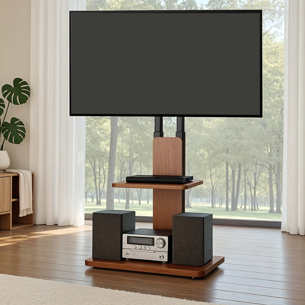 Artiss TV Stand 32-70" Wooden Tray Swivel Height Adjustable