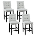 Artiss 4x Bar Stools Kitchen Dining Chairs Counter Fabric Stool Wooden Ada Grey