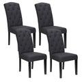 Artiss Dining Chairs Set of 4 Linen Parsons Chair Dark Grey